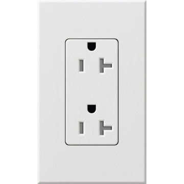 Lutron Nova T Architectural 20A Receptacle - Tamper Resistant - White