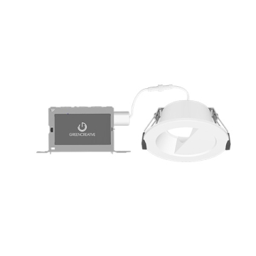 Green Creative NYX Direct Mount 4" Round LED Downlight - 7 | 10 | 15 | 20W - CCT Selectable - Wall Wash - Dual Dimming - 120-277V - White Reflector / White Flange