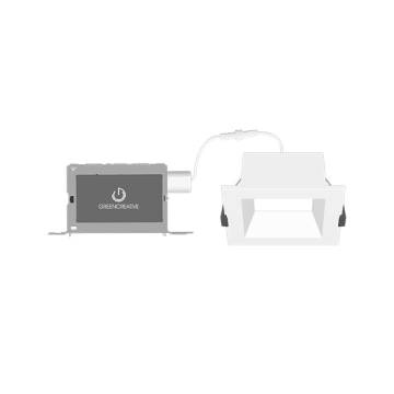 Green Creative NYX Direct Mount 4" Square LED Downlight - 7 | 10 | 15 | 20W - CCT Selectable - Wide Beam - Dual Dimming - 120-277V - White Reflector / White Flange