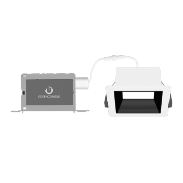 Green Creative NYX Direct Mount 4" Square LED Downlight - 7 | 10 | 15 | 20W - CCT Selectable - Wide Beam - Dual Dimming - 120-277V - Black Baffle Reflector / White Flange