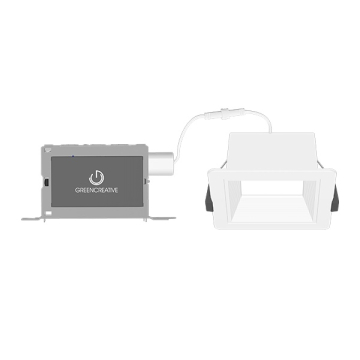 Green Creative NYX Direct Mount 4" Square LED Downlight - 7 | 10 | 15 | 20W - CCT Selectable - Wide Beam - Dual Dimming - 120-277V - White Baffle Reflector / White Flange