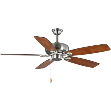 Progress Lighting Edgefield 52" 5-Blade Ceiling Fan - Reversible Blades - 120V - Brushed Nickel