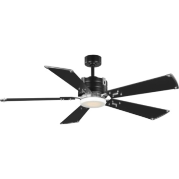 Progress Lighting Glenfalls 56" 5-Blade LED Ceiling Fan - 3000K - 120V - Black