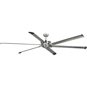 Progress Lighting Huff 96" 6-Blade Indoor/Outdoor Ceiling Fan - 120V - Brushed Nickel