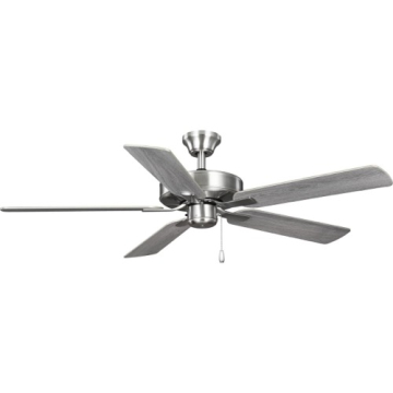Progress Lighting AirPro Builder 52" 5-Blade Ceiling Fan - Reversible Blades - 120V - Brushed Nickel