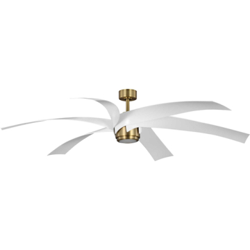 Progress Lighting Insigna 72" 6-Blade LED Ceiling Fan - 3000K - 120V - Vintage Brass / Matte White Blades