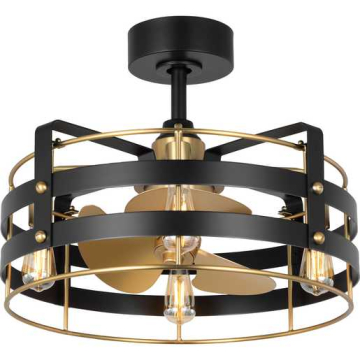 Progress Lighting Sewell 24" 3-Blade Modern Ceiling Fan - 5.5W - 2200K - 500 Lumens - 120V - Matte Black