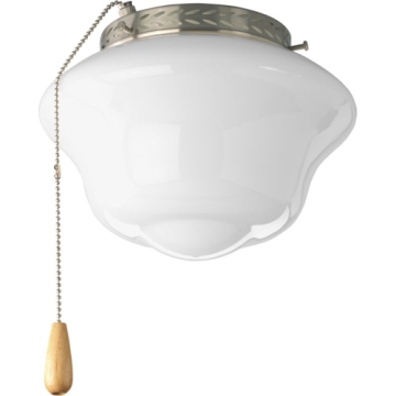 Progress Lighting AirPro 1-Light Ceiling Fan Light Kit - Brushed Nickel