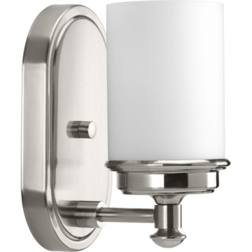 Progress Lighting Glide 1-Light Bath Vanity Sconce - 120V - Brushed Nickel
