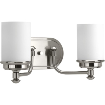 Progress Lighting Glide 2-Light Bath Vanity Light - 120V - Brushed Nickel