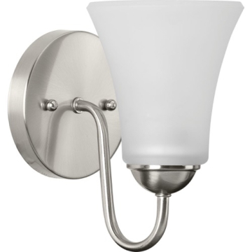 Progress Lighting Classic 1-Light Bath Vanity Sconce - 120V - Brushed Nickel
