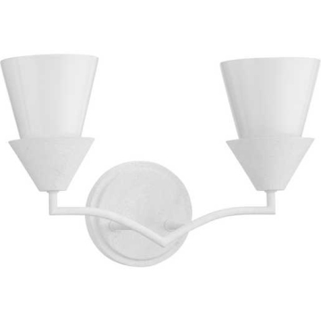 Progress Lighting Pinellas 2-Light Contemporary Bath Vanity Light - 120V - White Plaster
