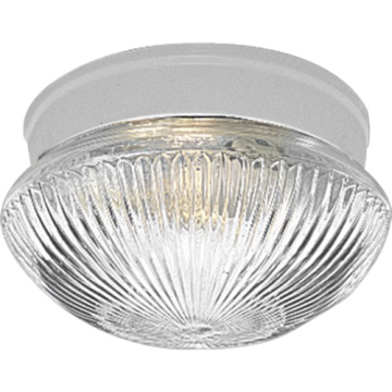 Progress Lighting Fitter 7.5" Flush Mount - Clear Glass - 120V - White
