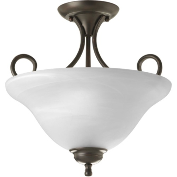 Progress Lighting Melon 2-Light Semi-Flush Ceiling Light - 120V - Antique Bronze