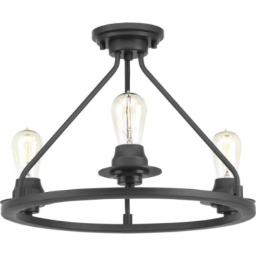 Progress Lighting Debut 3-Light Semi-Flush Ceiling Light - Convertible - 120V - Graphite