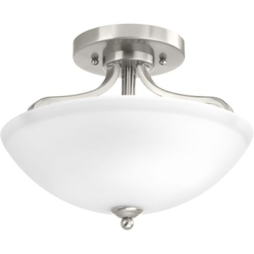 Progress Lighting Laird Semi-Flush Ceiling Light - Convertible - 120V - Brushed Nickel