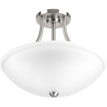 Progress Lighting Gather LED Semi-Flush Ceiling Light - Convertible - 3000K - 120V - Brushed Nickel