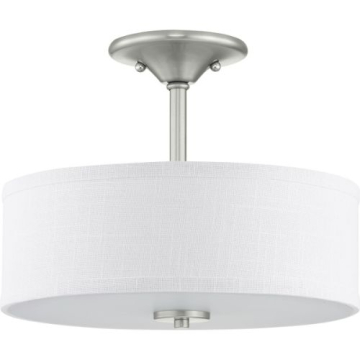 Progress Lighting Inspire 2-Light Semi-Flush Light - 120V - Brushed Nickel