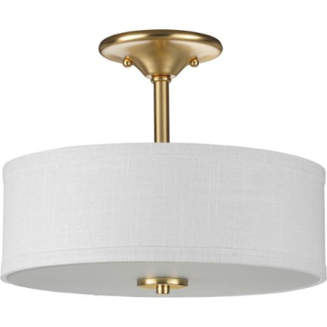 Progress Lighting Inspire 2-Light Semi-Flush Light - 120V - Satin Brass