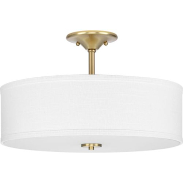 Progress Lighting Inspire 3-Light Semi-Flush Mount - 120V - Satin Brass
