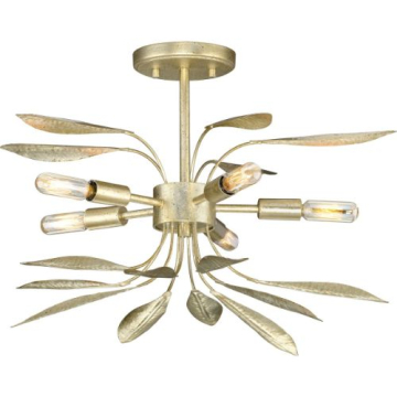Progress Lighting Mariposa 5-Light Semi-Flush Ceiling Light - Convertible - 120V - Gilded Silver