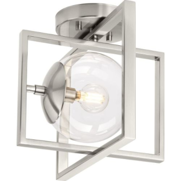 Progress Lighting Atwell Semi-Flush Light - 120V - Brushed Nickel