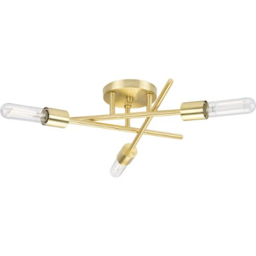 Progress Lighting Astra 3-Light 18" Semi-Flush Light - 120V - Satin Brass