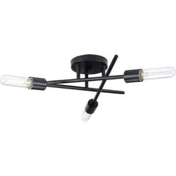 Progress Lighting Astra 3-Light 18" Semi-Flush Light - 120V - Matte Black