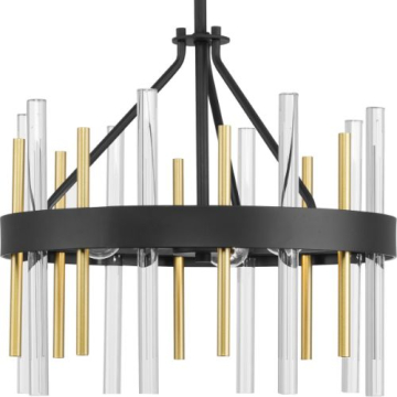 Progress Lighting Orrizo 3-Light Semi-Flush Ceiling Light - Convertible - 120V - Matte Black