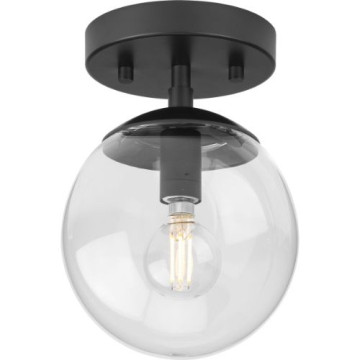 Progress Lighting Atwell Semi-Flush Mount - 120V - Matte Black