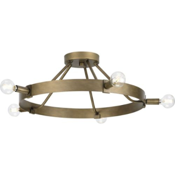 Progress Lighting Breckenridge 5-Light Semi-Flush Mount - 120V - Aged Bronze