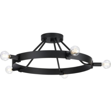 Progress Lighting Breckenridge 5-Light Semi-Flush Mount - 120V - Matte Black