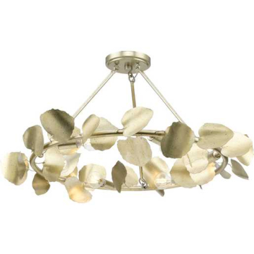 Progress Lighting Laurel 28" 6-Light Flush Mount - 120V - Gilded Silver