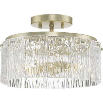 Progress Lighting Chevall 13" 2-Light Flush Mount - 120V - Gilded Silver