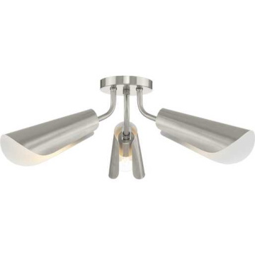 Progress Lighting Cornett 3-Light Flush Mount - 120V - Brushed Nickel