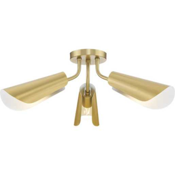 Progress Lighting Cornett 3-Light Flush Mount - 120V - Brushed Gold
