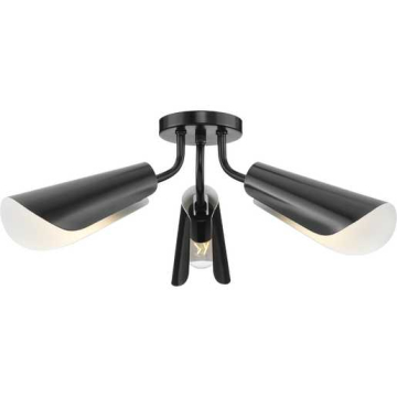 Progress Lighting Cornett 3-Light Flush Mount - 120V - Matte Black