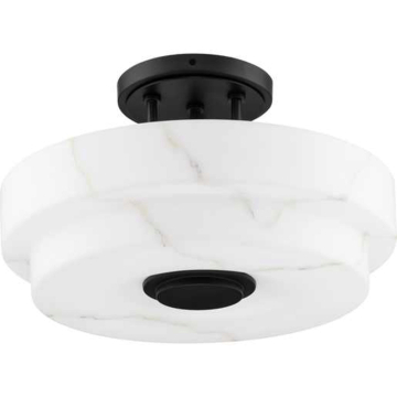 Progress Lighting Tosca 3-Light Modern Luxe Semi-Flush Mount - 120V - Matte Black