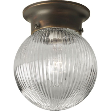 Progress Lighting Glass Globes Flush Mount - 120V - Antique Bronze
