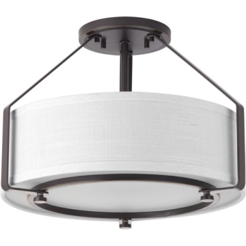 Progress Lighting Ratio 3-Light Semi-Flush Mount - 120V - Antique Bronze