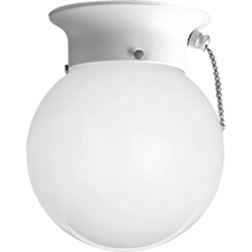 Progress Lighting Glass Globes 6" Flush Mount - 120V - White