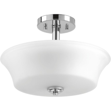 Progress Lighting Cascadia 14" 2-Light Semi-Flush Ceiling Light - Convertible - 120V - Polished Chrome