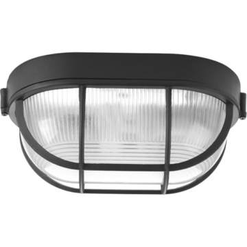 Progress Lighting Bulkheads Oval Flush Mount - 120V - Textured Black