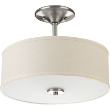 Progress Lighting Inspire 13" 2-Light Semi-Flush Mount - 120V - Brushed Nickel