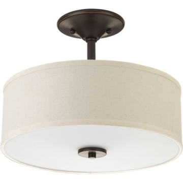Progress Lighting Inspire 13" 2-Light Semi-Flush Mount - 120V - Antique Bronze
