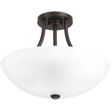 Progress Lighting Gather 2-Light Semi-Flush Ceiling Light - Convertible - 120V - Antique Bronze