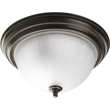 Progress Lighting Melon 2-Light 13" Flush Mount - 120V - Antique Bronze