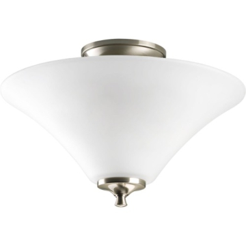 Progress Lighting Joy 2-Light Semi-Flush Ceiling Light - 120V - Brushed Nickel