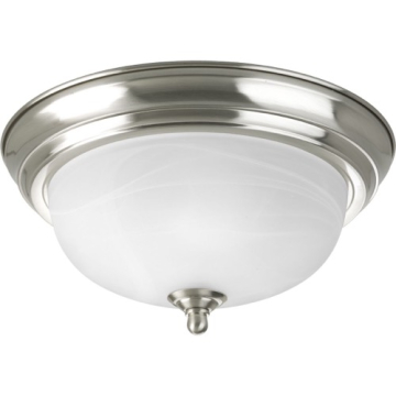 Progress Lighting Dome Glass CTC Flush Mount - Alabaster Glass - 120V - Brushed Nickel