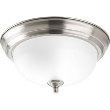Progress Lighting Dome Glass CTC Flush Mount - Etched Glass - 120V - Brushed Nickel